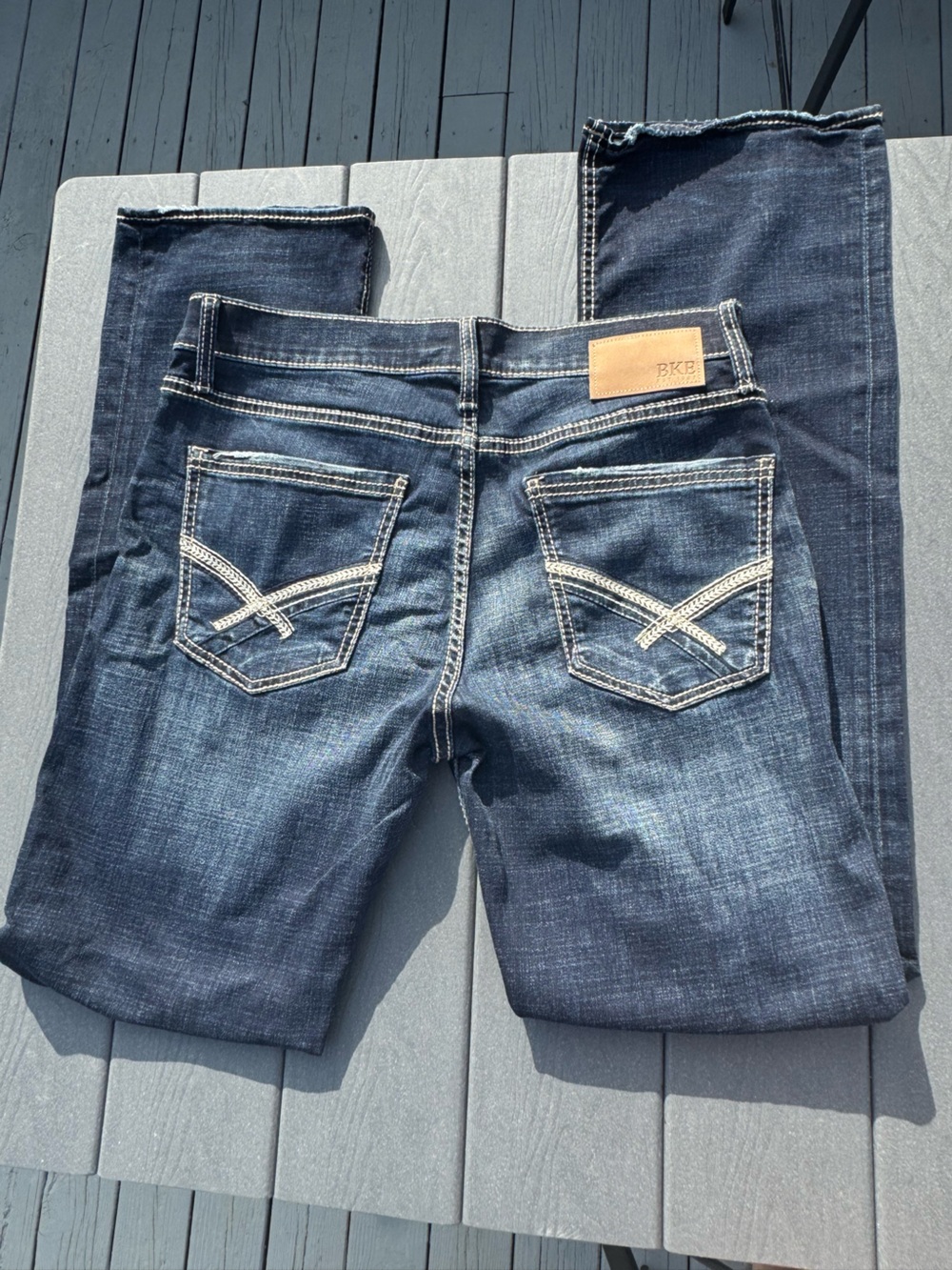 BKE Jake Men’s Straight Jeans - Dark Blue Wash - Picture 2 of 7